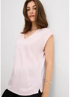 Blusa a maniche corte in satin lucido, bonprix