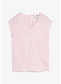 Blusa a maniche corte in satin lucido, bonprix