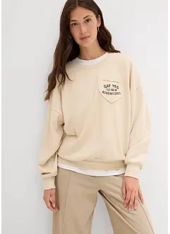 Felpa oversize in misto cotone morbido, bonprix