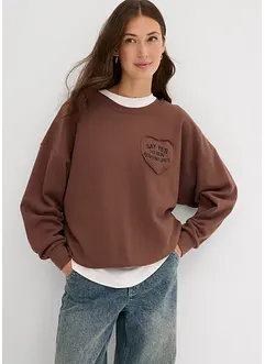 Felpa oversize in misto cotone morbido, bonprix