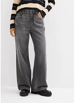 Jeans wide leg low stretch, vita media, bonprix