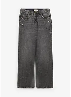Jeans wide leg low stretch, vita media, bonprix