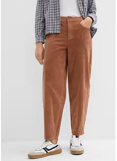 Pantaloni modello barrel in velluto a coste, bonprix