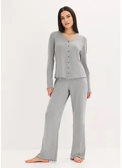 Tuta da casa loungewear in jersey pointelle morbido, bonprix