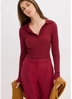 Maglia in filato fine con colletto raffinato, bonprix