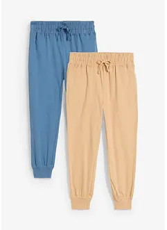 Pantaloni da jogging in puro cotone biologico (pacco da 2), bonprix