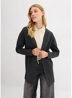 Felpa con zip lunga in misto cotone morbido, bonprix
