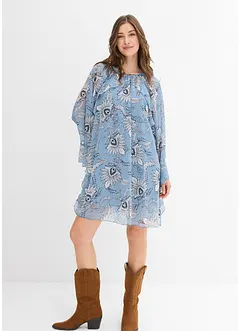 Abito tunica in chiffon operato, bonprix