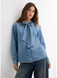 Camicia di jeans con fiocco, bonprix