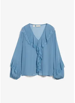 Blusa di chiffon con volant, bonprix
