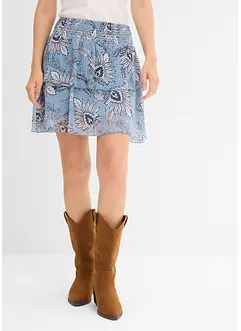 Gonna a balze in chiffon strutturato, bonprix