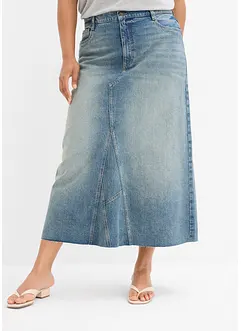 Gonna maxi di jeans, vita media, bonprix