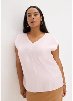 Blusa a maniche corte in satin lucido, bonprix
