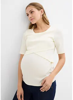 Maglia prémaman / da allattamento a coste in puro cotone biologico (pacco da 2), bonprix