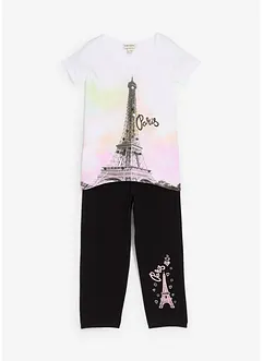 Maglia e leggings a pinocchietto in puro cotone biologico (set 2 pezzi), bonprix