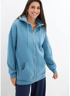 Felpa oversize con zip e cappuccio, bonprix