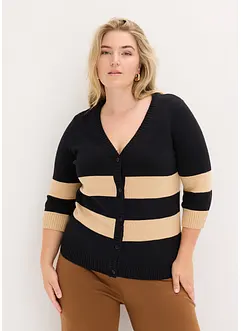 Cardigan in maglia di cotone a righe, bonprix
