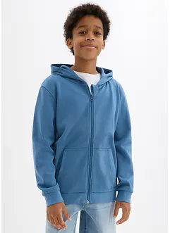 Felpa con zip e cappuccio in morbido misto cotone, bonprix
