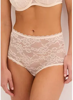 Slip a vita alta con pizzo floreale, bonprix