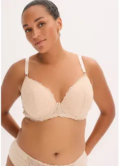 Reggiseno con coppe preformate e ricami floreali, bonprix