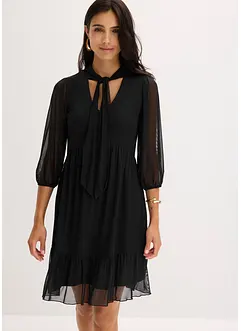 Abito in jersey e mesh con fiocco, bonprix