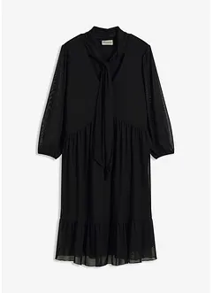 Abito in jersey e mesh con fiocco, bonprix