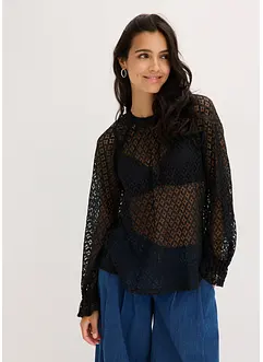 Maglia in pizzo di misto cotone, bonprix