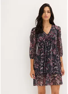 Abito in jersey e mesh con volant, bonprix
