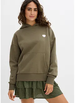 Felpa oversize con cappuccio in misto cotone morbido, bonprix