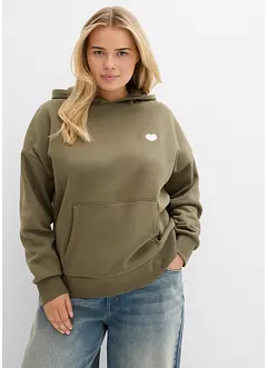 Felpa oversize con cappuccio in misto cotone morbido, bonprix