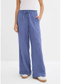 Pantaloni con elastico in vita in mussola leggera, bonprix