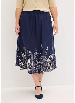 Gonna midi in popeline di cotone, bonprix