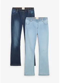 Jeans con elastico in vita, vita media (pacco da 2), bonprix