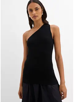 Top monospalla in maglia di misto viscosa, bonprix