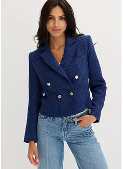 Blazer corto a doppiopetto con motivo operato, bonprix