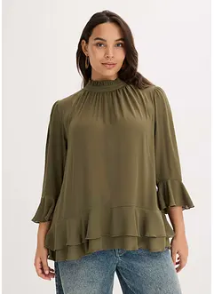 Blusa con volant, bonprix