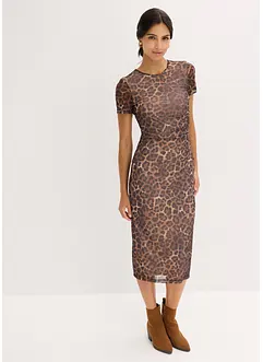 Abito midi in morbido mesh, bonprix