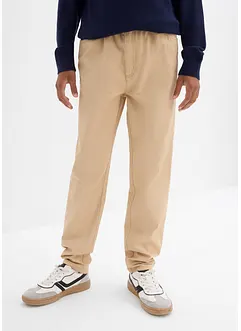 Pantaloni con elastico in vita in puro cotone regular fit, straight, bonprix