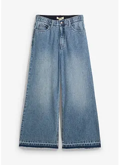 Jeans cropped wide leg, vita alta, bonprix