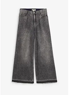 Jeans cropped wide leg, vita alta, bonprix