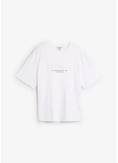T-shirt in puro cotone biologico con scritta in 3D, loose fit, bonprix