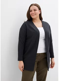 Felpa con zip lunga in misto cotone morbido, bonprix
