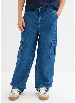 Jeans cargo regolabili in vita loose fit, straight, bonprix