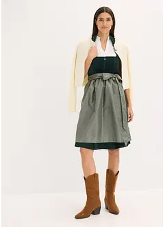 Abito bavarese con bustino in velluto e grembiule in raso (set 2 pezzi), bonprix