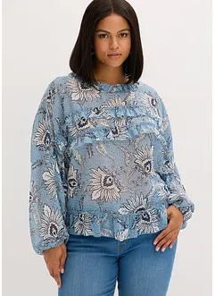 Blusa in chiffon con ruches, bonprix