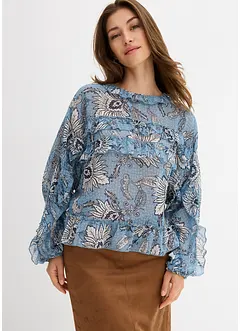 Blusa in chiffon con ruches, bonprix