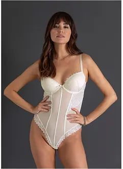 Body con perizoma e pizzo elastico, bonprix