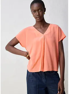 Maglia in misto seta con inserto in tessuto, bonprix