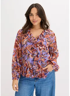 Blusa di chiffon con volant, bonprix