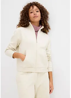 Felpa con zip in puro cotone biologico, bonprix